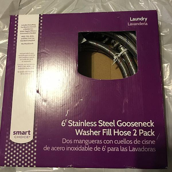 Frigidaire 26-15506 6' Stainless Steel Gooseneck Washer Fill Hose x 2 for sale.