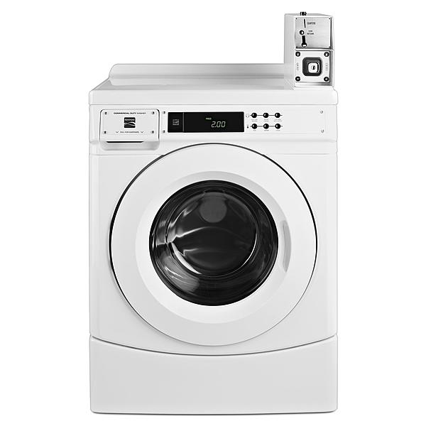 Kenmore 41952 27" Commercial Front-Load Washer w/ Coin Box - White for rent.
