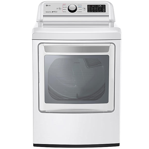 LG DLE7300WE 7.3 cu. ft. Smart Wi-Fi Enabled Rear Control Electric Dryer w/ EasyLoad™ Door – White for rent.