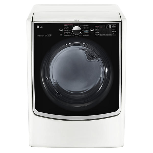 LG DLEX5000W 7.4 cu. ft. Smart Wi-Fi Enabled Electric Dryer w/ TurboSteam™ Technology – White for rent.