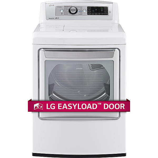 LG DLEX5780WE 7.3 cu. ft. Steam Electric Dryer w/ EasyLoad™ Door - White overview.