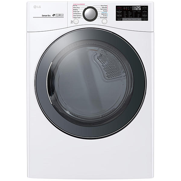 LG DLGX3901W 7.4 cu. ft. Smart Wi-Fi Enabled Front Load Gas Dryer w/ TurboSteam™ – White for rent.