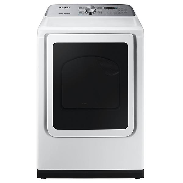 Samsung DVE50R5400W/A3 7.4 cu. ft. Top-Load Electric Dryer with Steam Sanitize+ - White for rent.